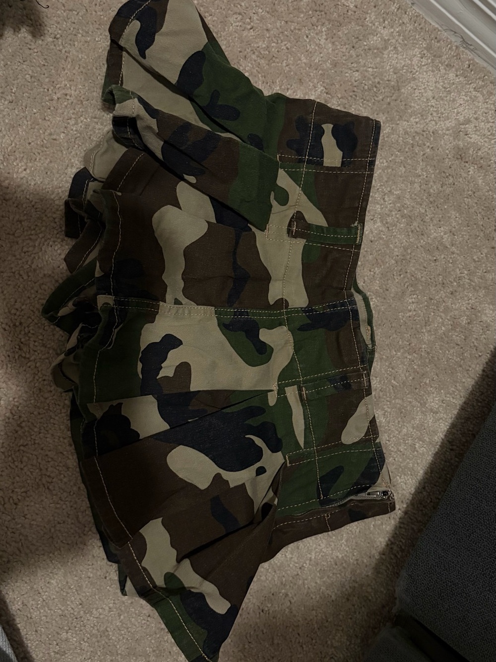 camo mini skirt